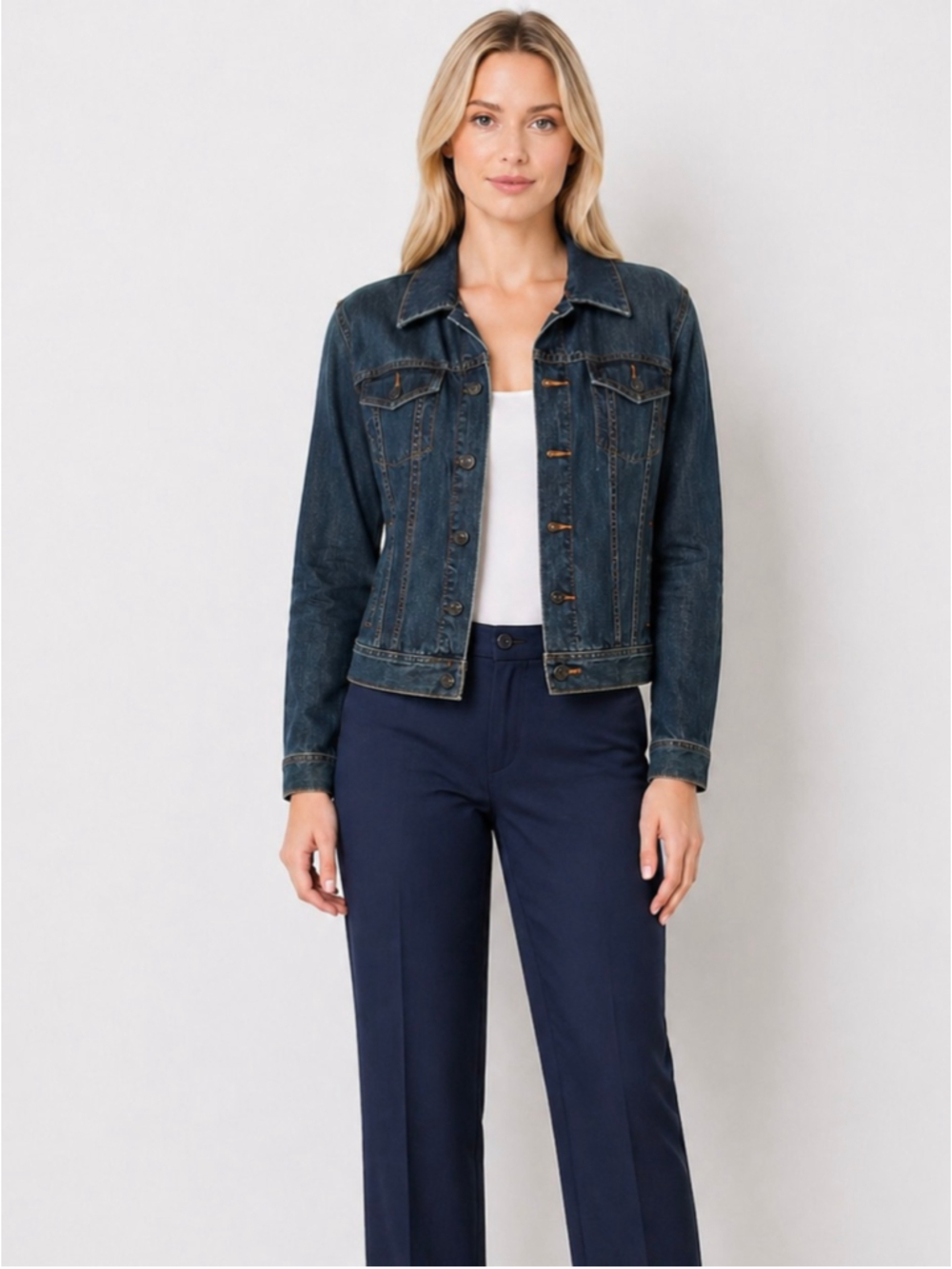 Talbots Dark Blue Denim Jean Jacket